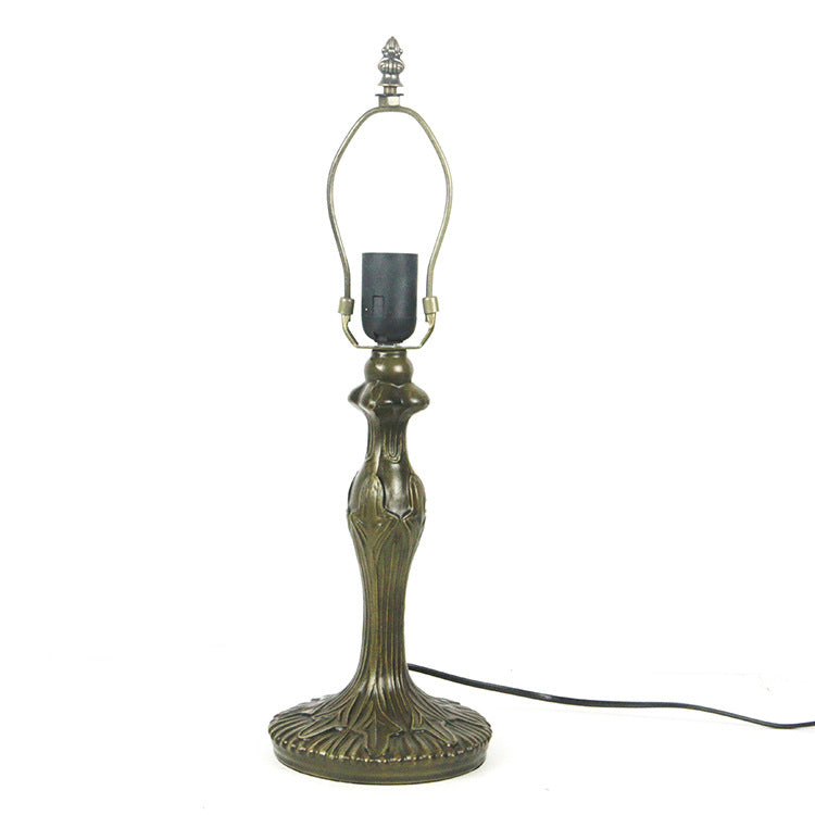 Round Flower Alloy Stained Table Lamp