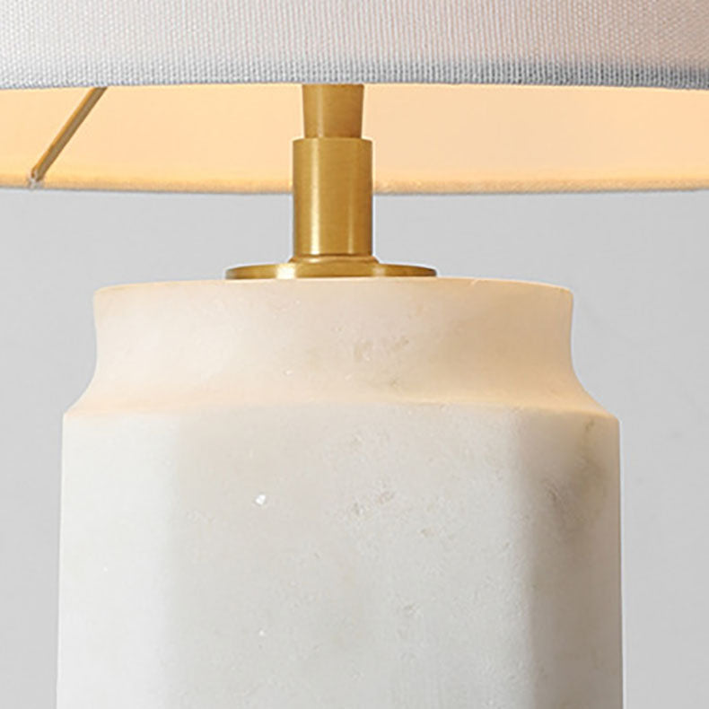 Cylindrical Rectangular Column Marble Table Lamp