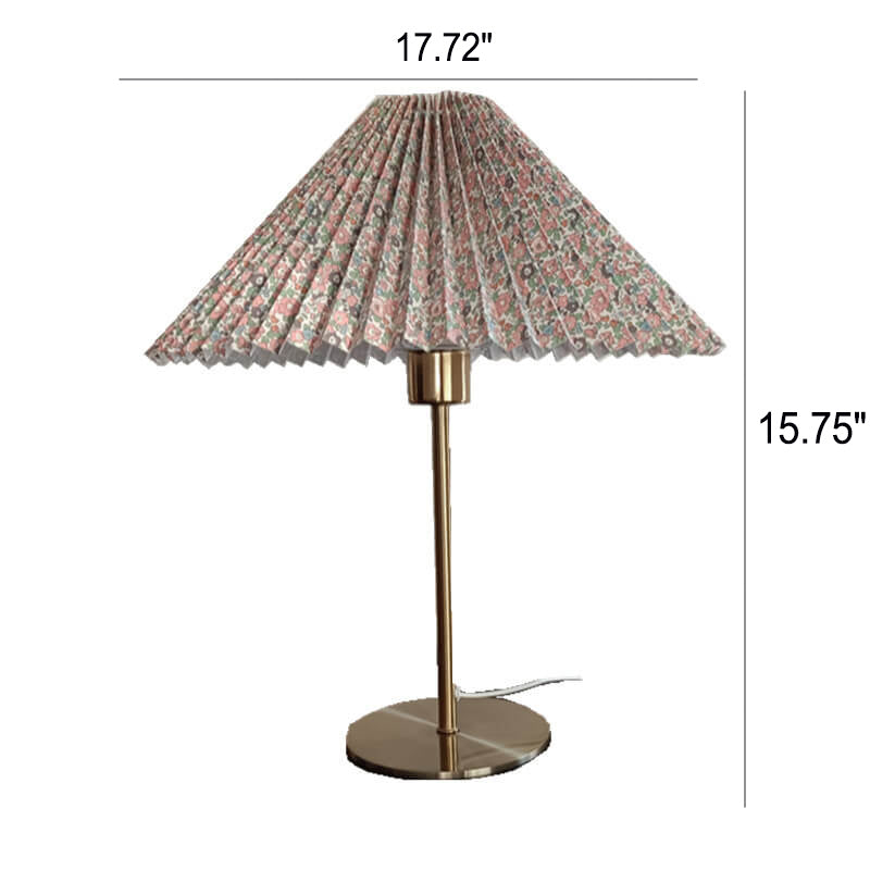 Nostalgic Pleated Cloth Cover Table Lamp
