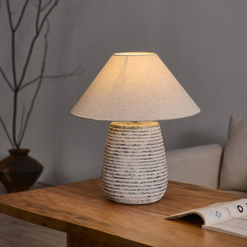 Ceramic Jar Linen Fabric Table Lamp