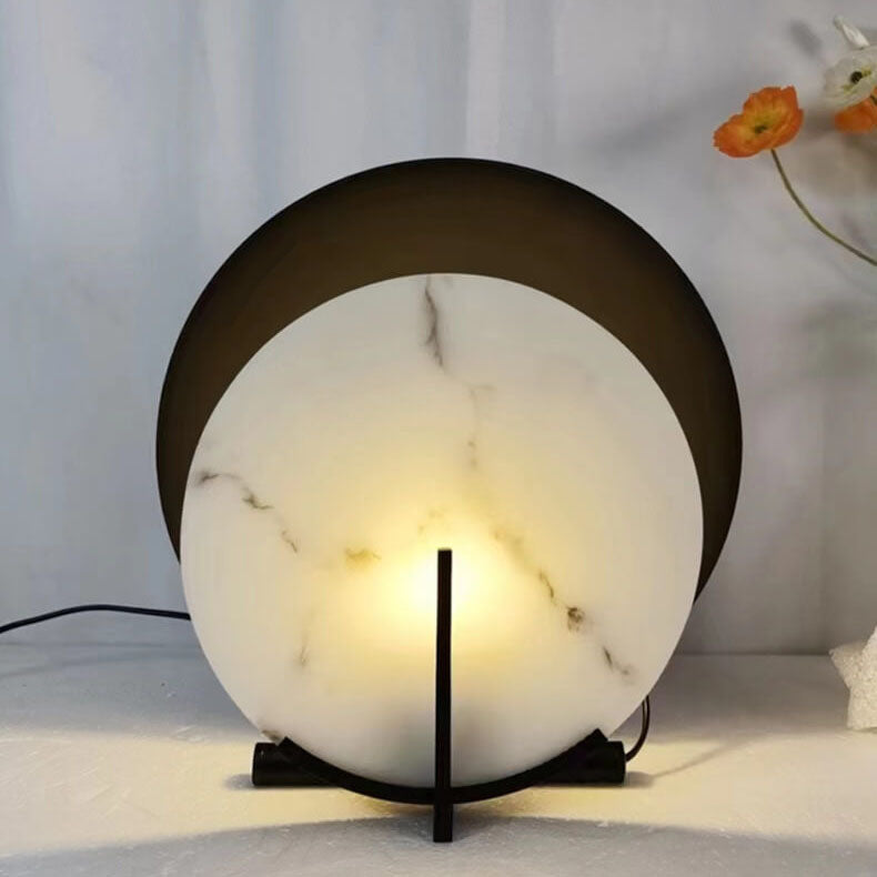 Double Discs Marble Iron Table Lamp