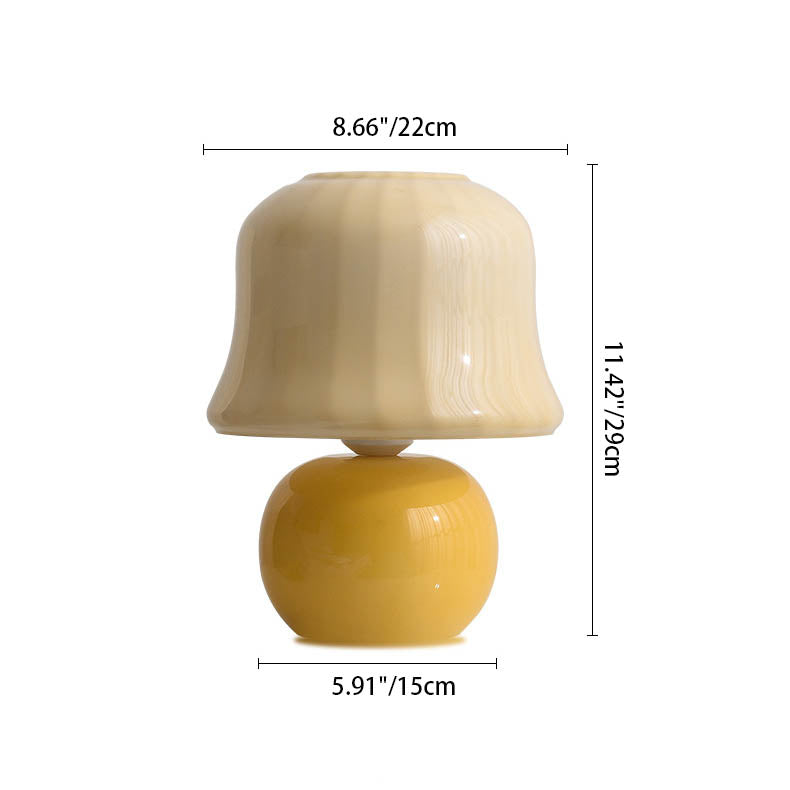 Glass Mushroom Shape Study Table Lamp