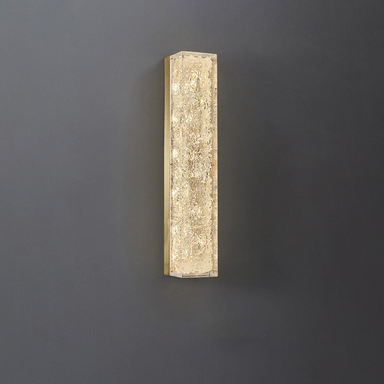 Brass Clear Resin Rectangular Wall Lamp