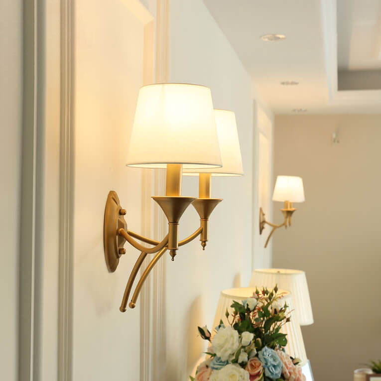 Iron Fabric Mushroom Wall Lamp