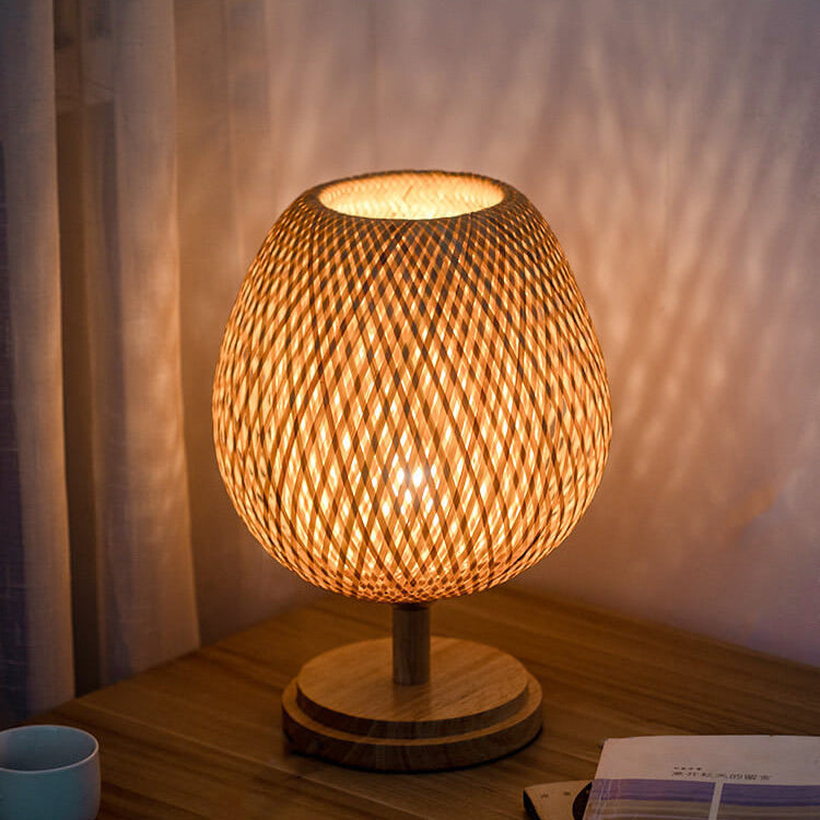 Moso Bamboo Wood Iron Table Lamp