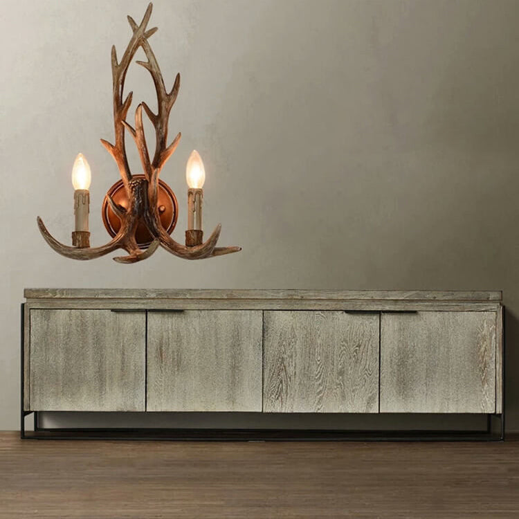 Resin Antler 2-Light Wall Lamp