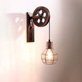 Iron Pulley Cage Wall Lamp