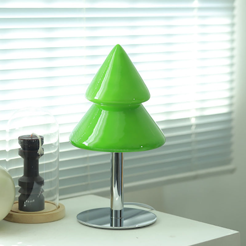 Iron Glass Christmas Tree Table Lamp