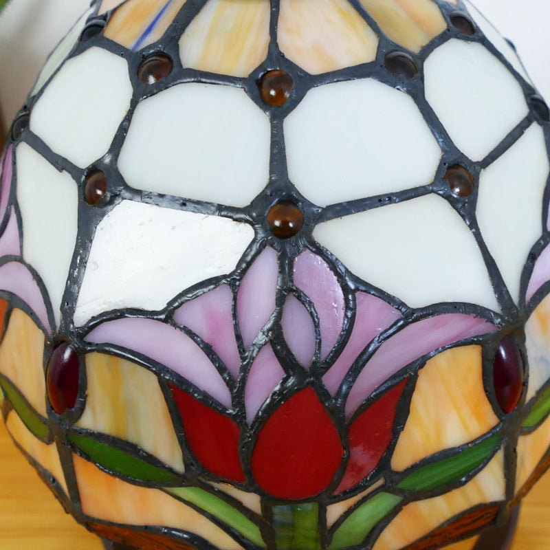 Style Heart Stained Glass Table Lamp