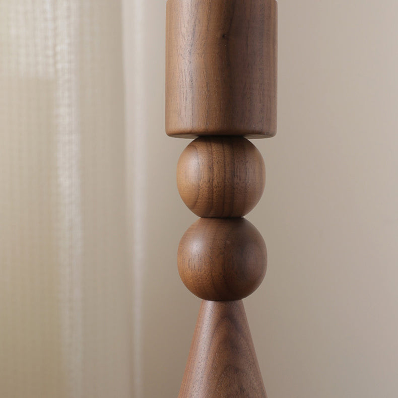 Cylinder Orb Wood Bedroom Table Lamp