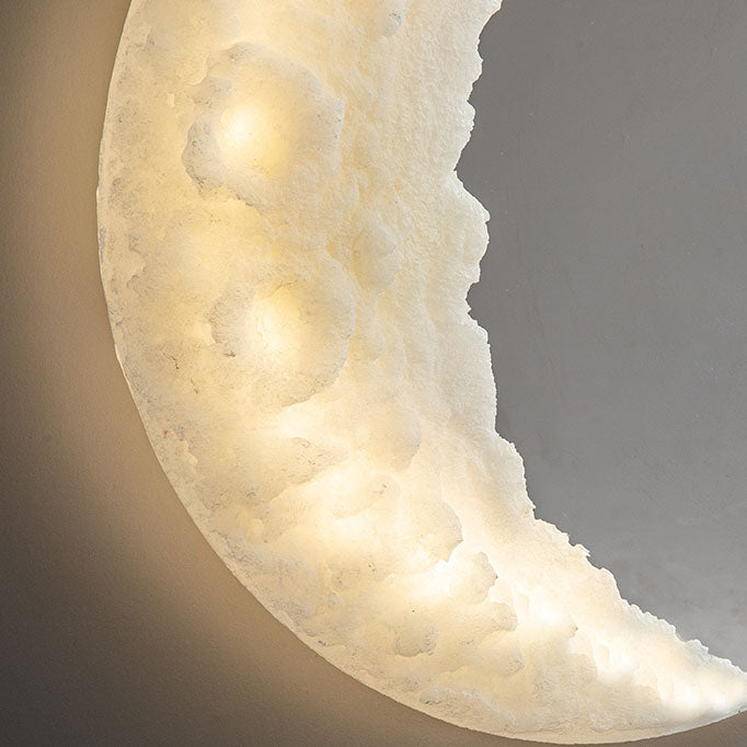 Moon Carving Resin Living Wall Lamp