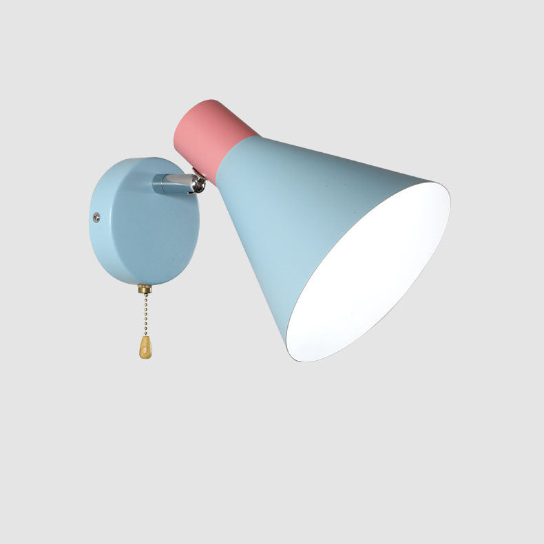 Blue Cone Reading Wall Lamp