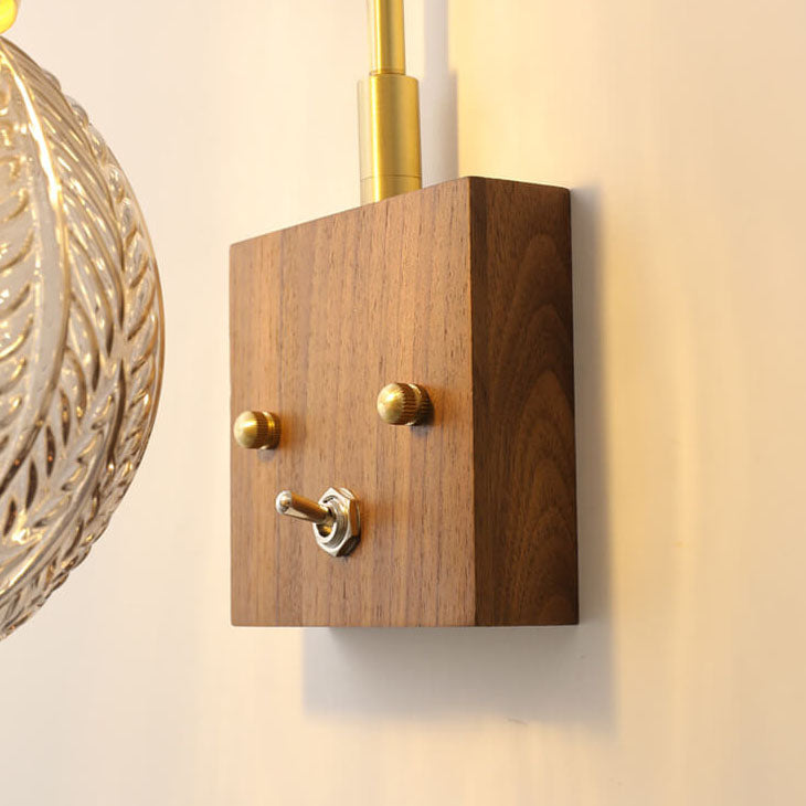 Textured Glass Round Ball Wall Lamp