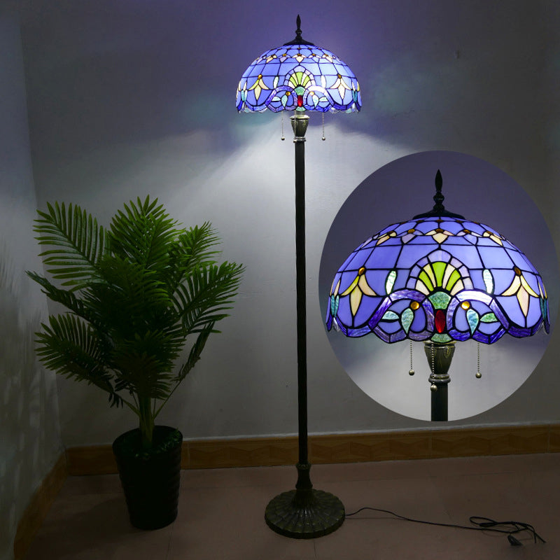 Column Iron Glass Living 3-Light Floor Lamp