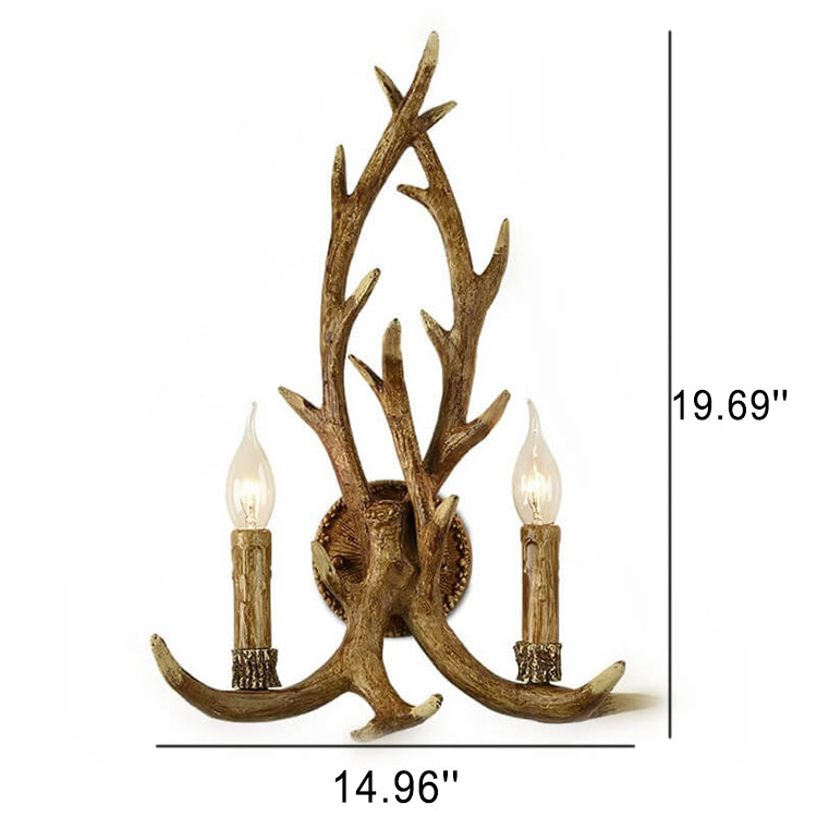 Resin Antler 2-Light Wall Lamp