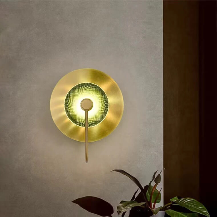 Round Disc Iron Glass Wall Lamp