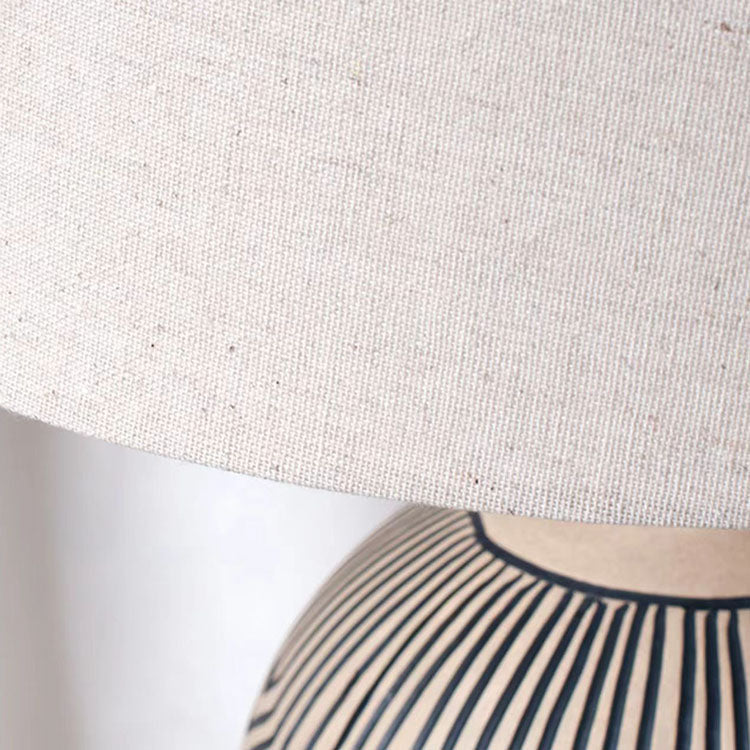Striped Vase Ceramic Fabric Table Lamp