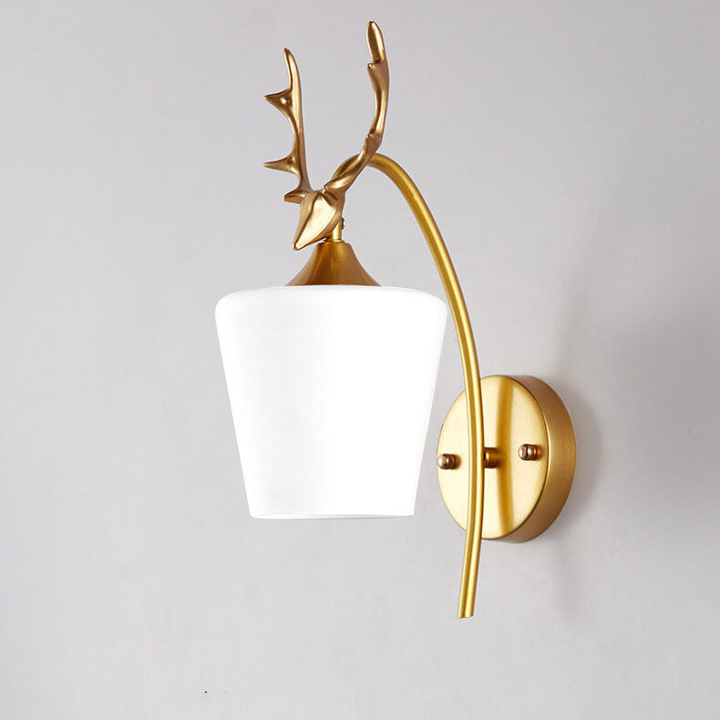 Antler Glass Cone Living Wall Lamp