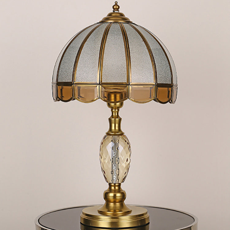 Umbrella Copper Crystal Glass Table Lamp
