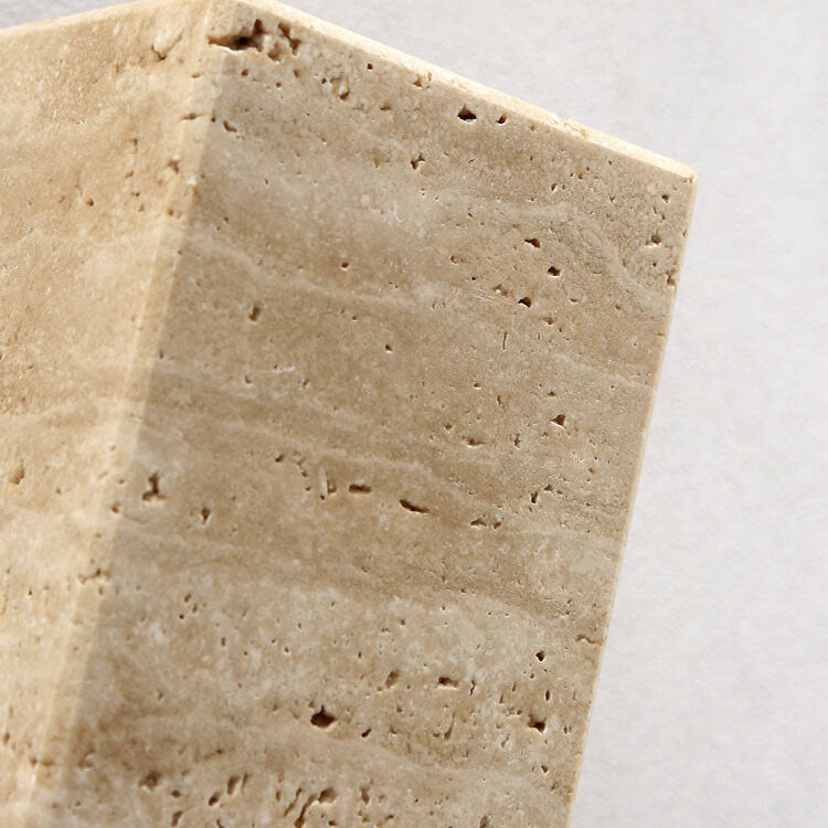Round Square Yellow Travertine Wall Lamp