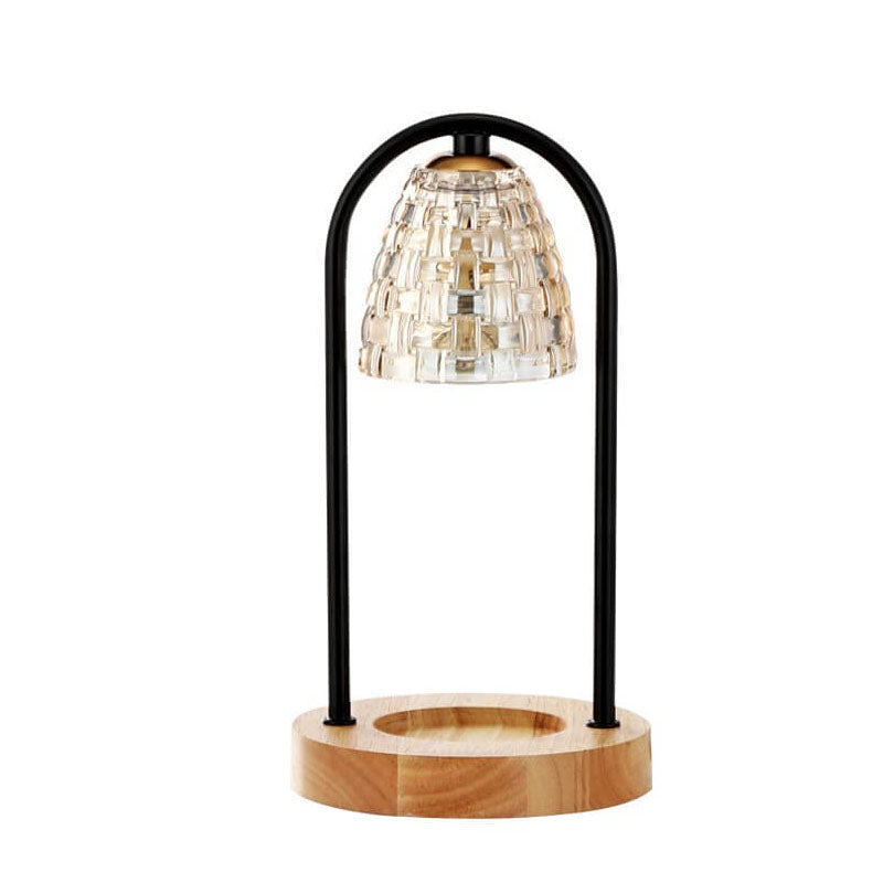 Glass Wood Melting Wax 2-Light Table Lamp