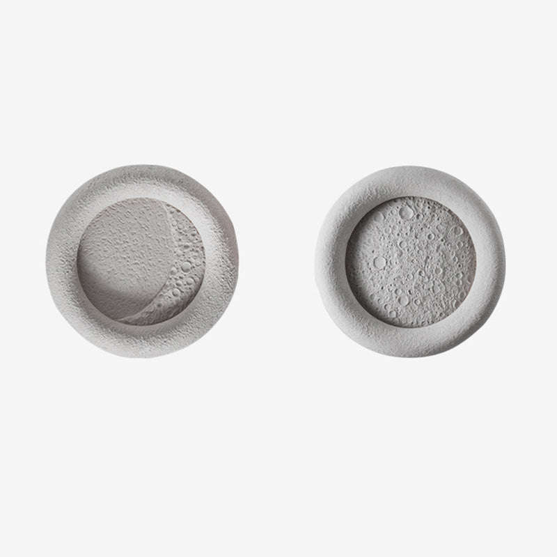 Concrete Round Moon Warm Outdoor Light