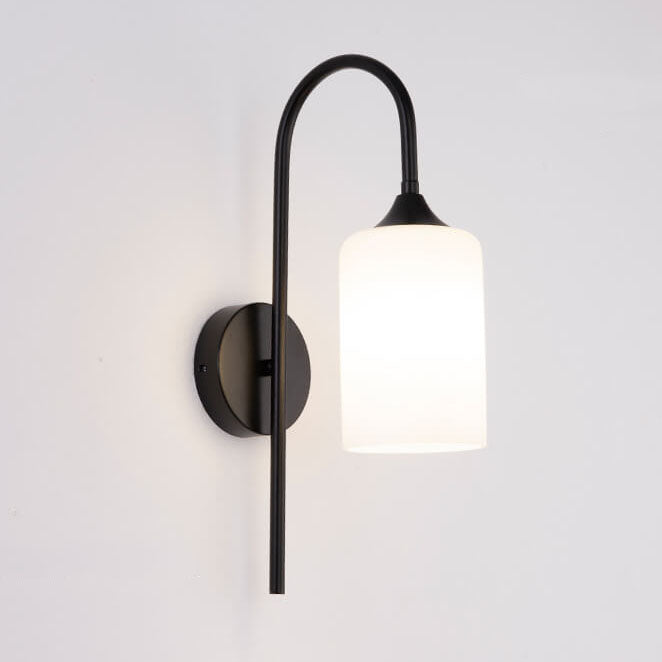 Glass Cylindrical Bending Arm Wall Lamp