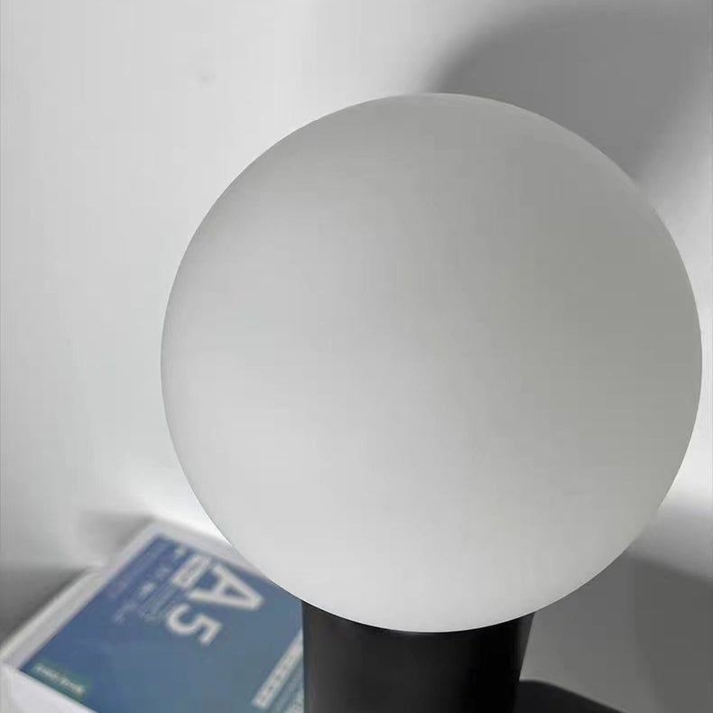Resin Glass Ball Cylinder 2-Light Table Lamp