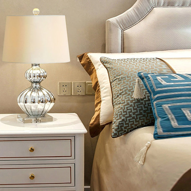 Glass Fiberflex Fabric Cylinder Table Lamp