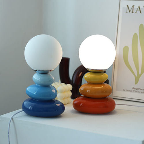 Ceramic Colorful Stacked Stones Table Lamp
