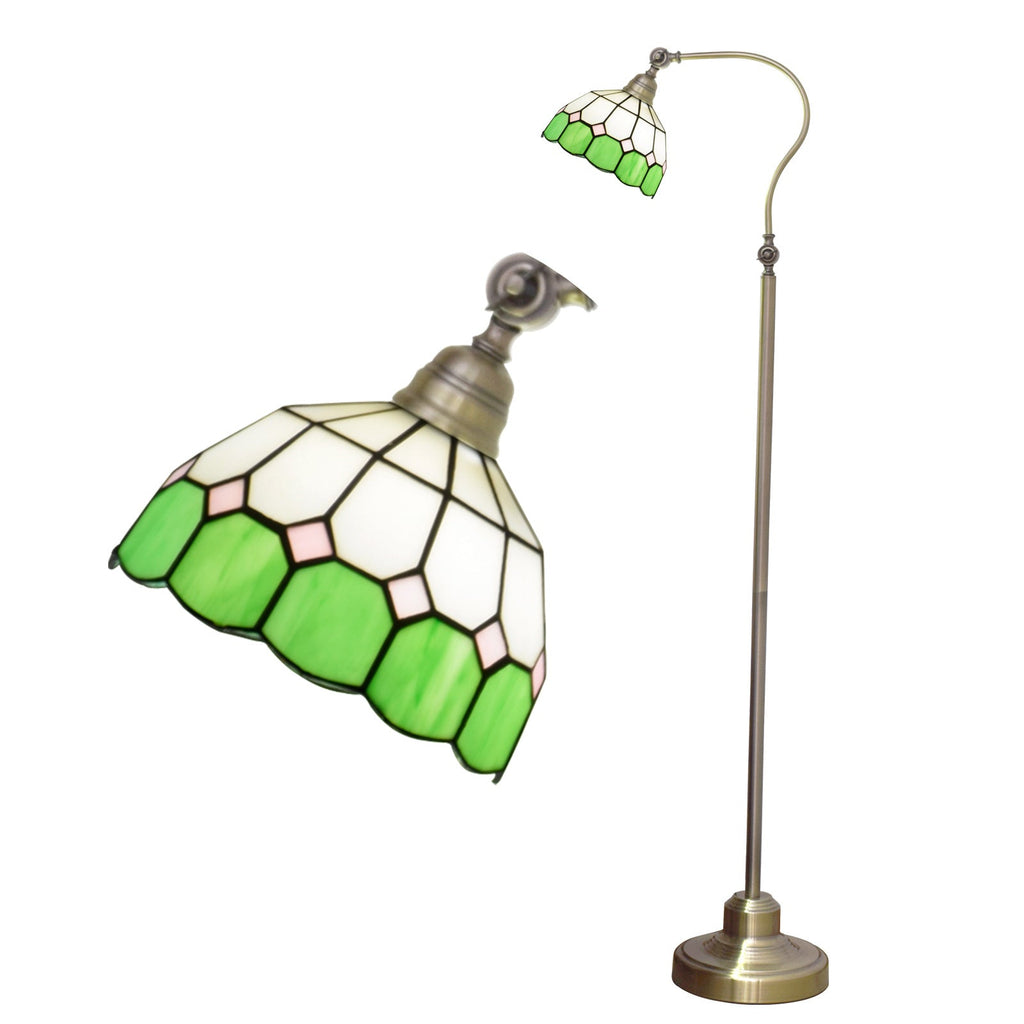 Bowl Round Checkerboard Glass Floor Lamp