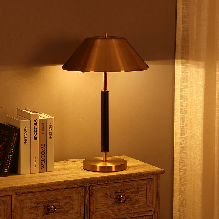 Iron Round Drum Study 2-Light Table Lamp