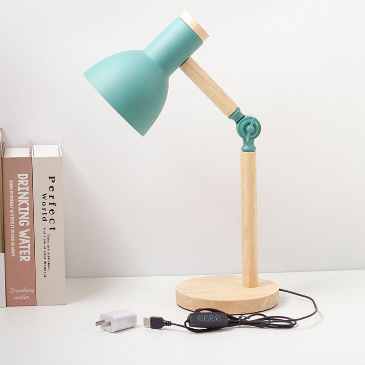 Solid Color Rotatable Wood Table Lamp