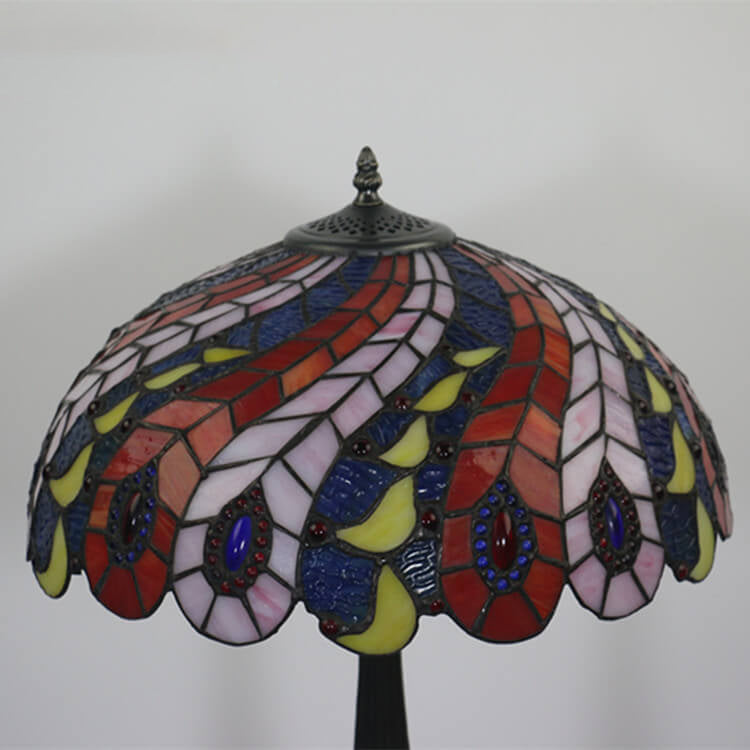 Peacock Tail Feather Pattern Table Lamp