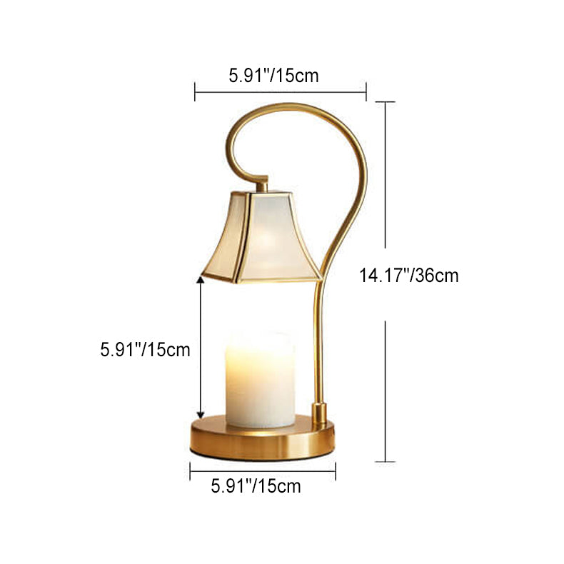 Quadrangular Iron Glass Aromatherapy Table Lamp