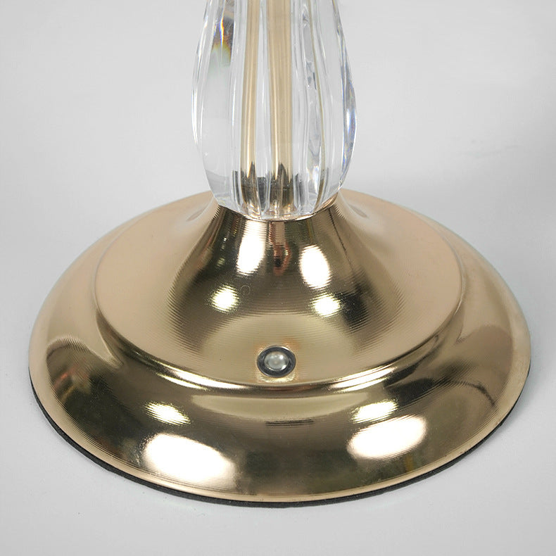 Iron Glass Dome Streak Table Lamp
