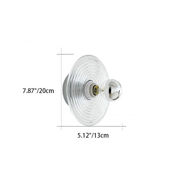 Wave Pattern Round Glass Wall Lamp