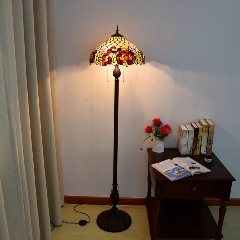 Decorative Umbrella Iron Resin 3-Light Floor Lamp