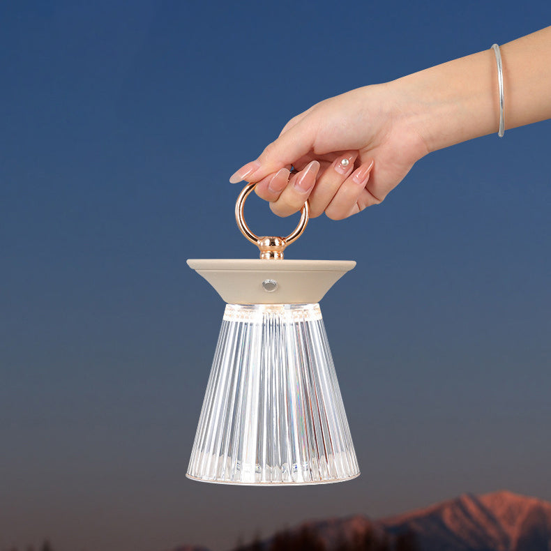 Iron Acrylic Semi-Conical Portable Table Lamp