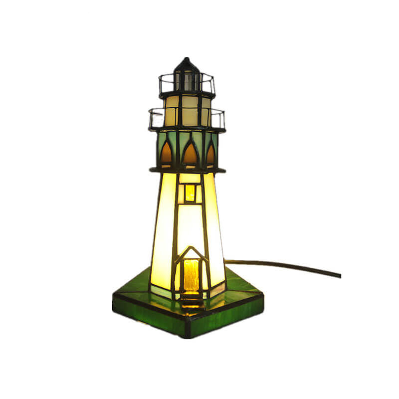 Tower Stained Glass Table Lamp