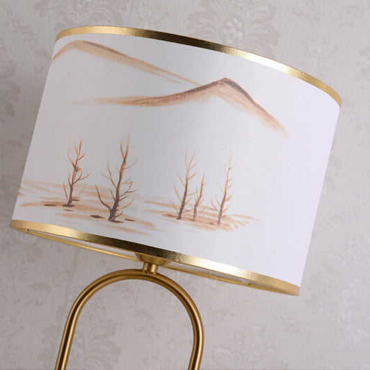 Fabric Metal Ring Table Lamp