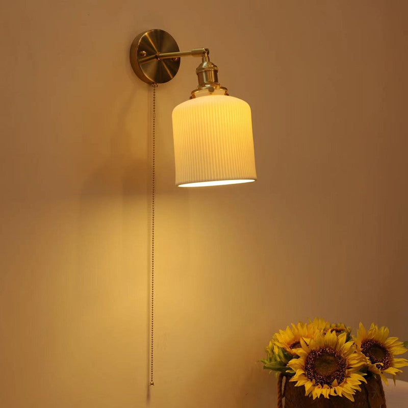 Brass Round Vanity Bedroom Wall Lamp