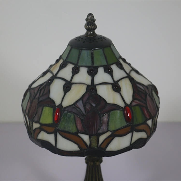 Tulip Stained Glass Cone Table Lamp