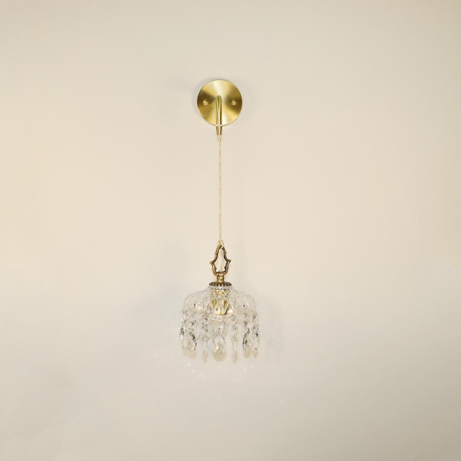 Brass Crystal Glass Wall Lamp
