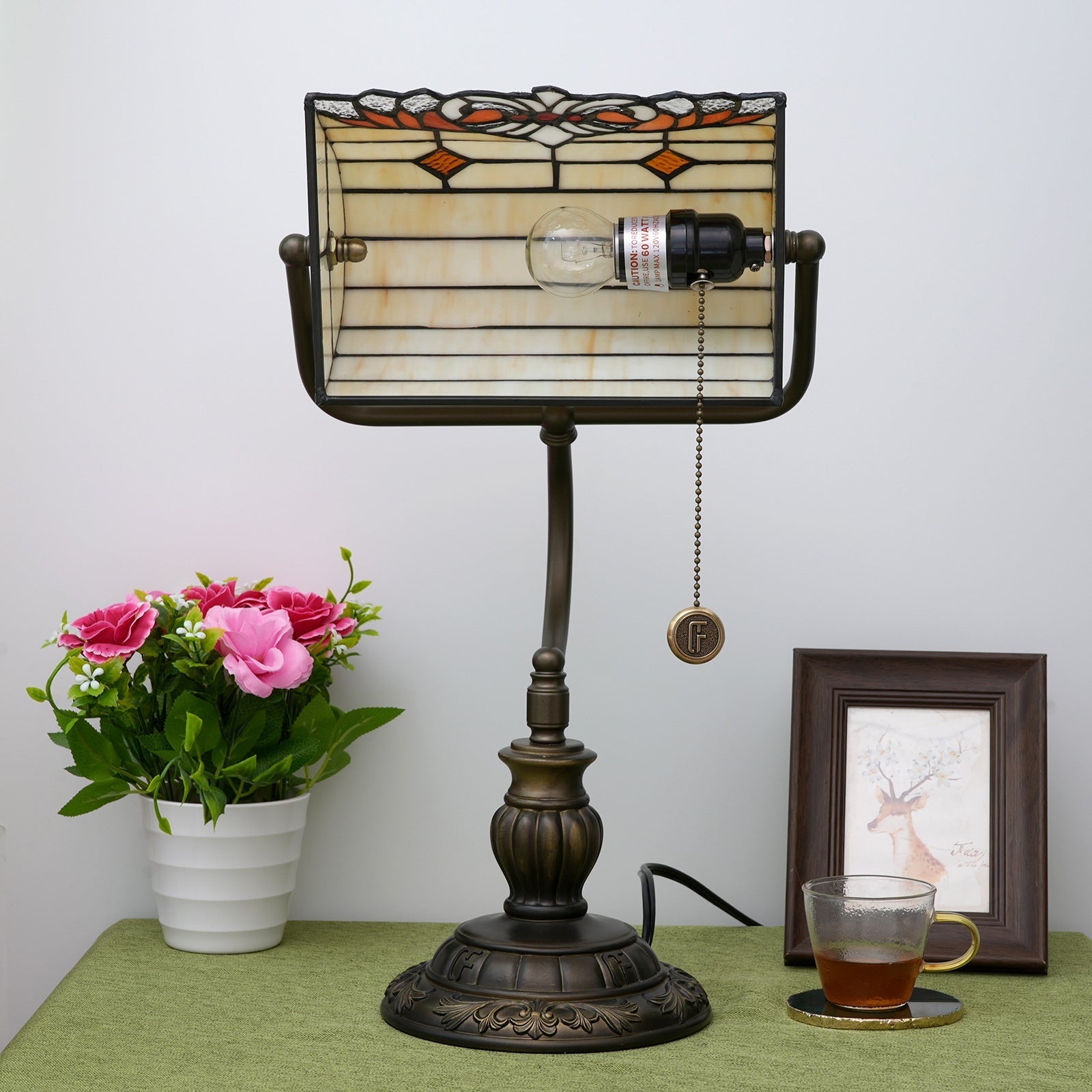 Angel Wings Stained Glass Table Lamp