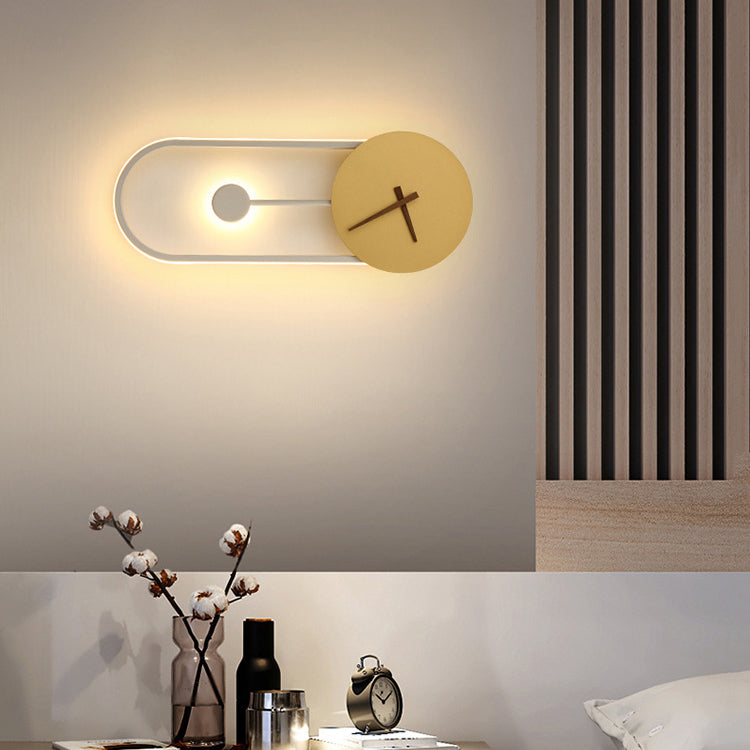 Round Oval Clock Shape Wall Lamp