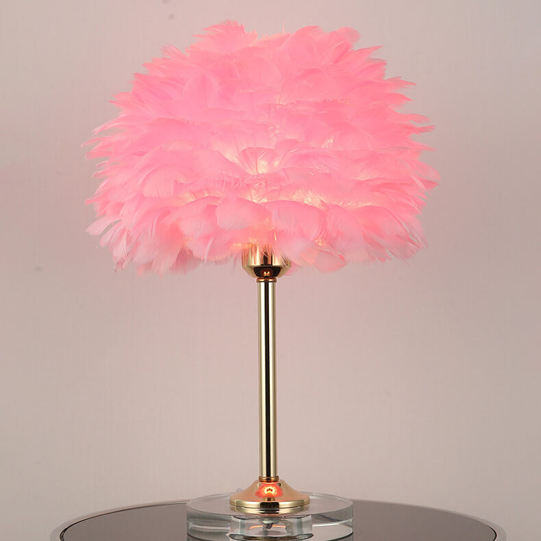 Feather Crystal Table Lamp