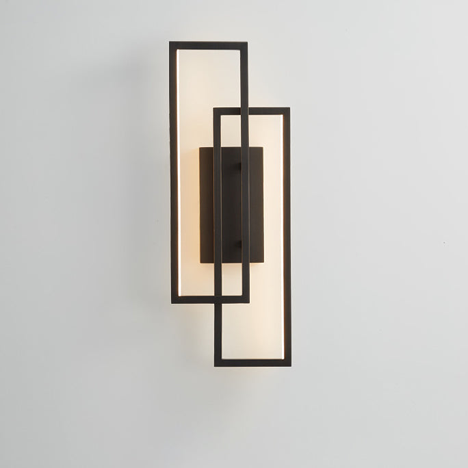 All Copper Rectangular Geometric Wall Lamp