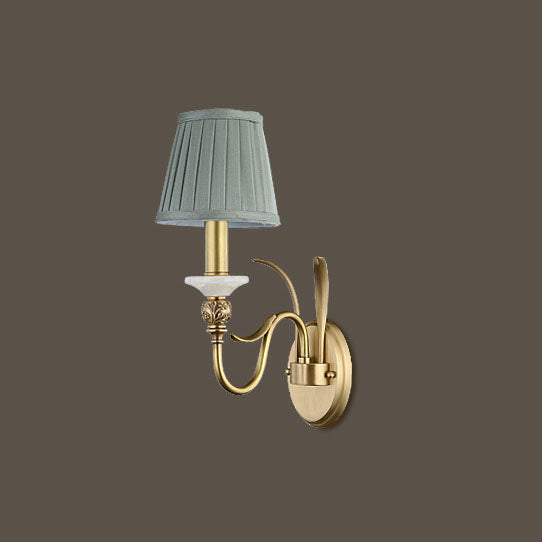 Provincial Fabric Cone Copper 2-Light Wall Lamp