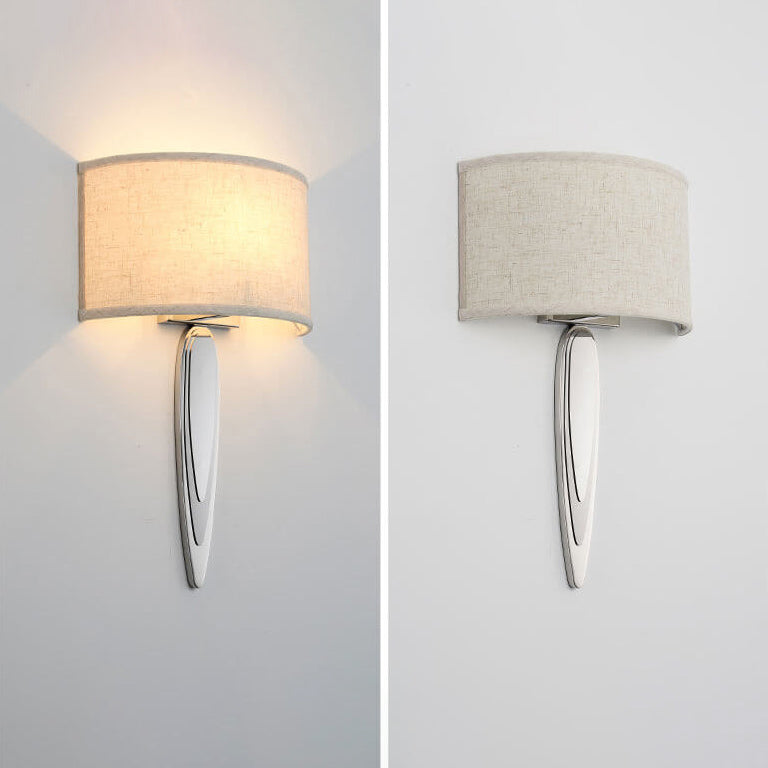 Fabric Mirror Stainless Steel Wall Lamp